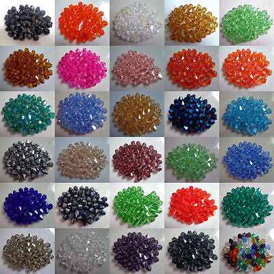 Wholesale!100-1000pcs 4-6mm crystal Swarovski 5301# Bicone Beads, U Pick color