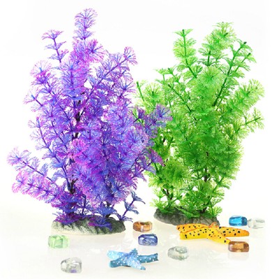 2 PCS Wonder Grass Plastic Aquarium Plants ...