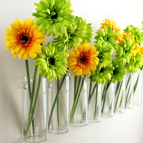 Wall Decor Hanging Crystal Glass Flower Vase ...