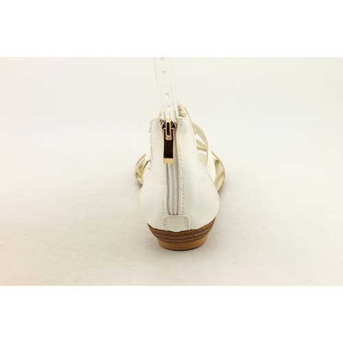 ... Time Womens Size 7.5 White Wide Open Toe Gladiator Sandals Shoes Used