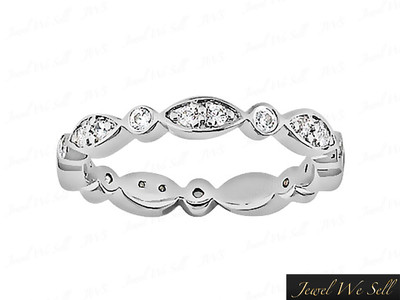Pre-owned Jewelwesell .50ct Round Diamond Alternating Twist Eternity Band Wedding Ring 10k Gold G-h I1 In Gh