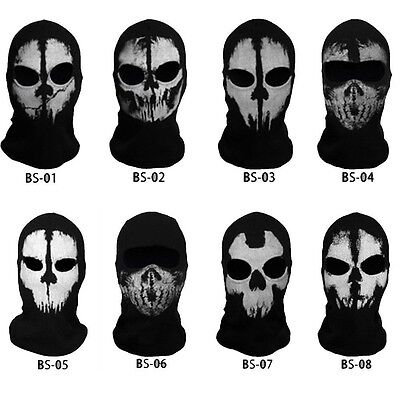 Cotton Ghost Balaclava Tactical Airsoft Paintball CS Full Face Mask Neck Warmer