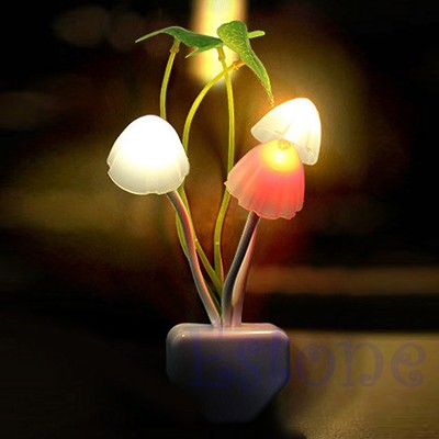 EU/US Romantic Colorful LED Mushroom Night Light ...