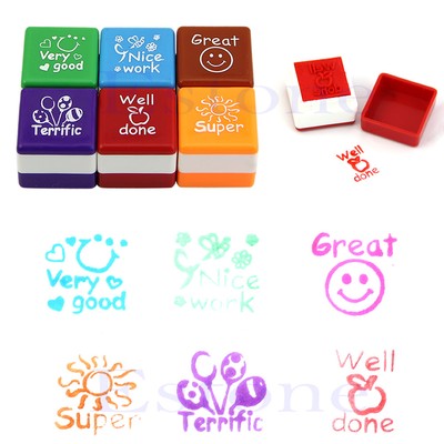 6pcs Teachers Stamper Self Inking Reward Praise ...