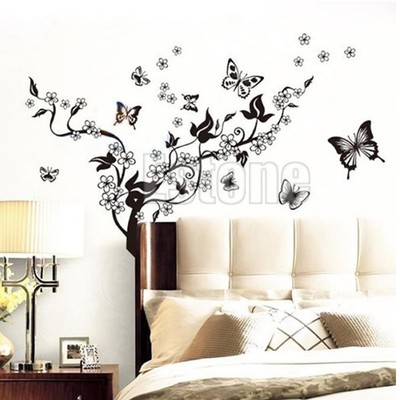 Removable Flower Butterfly Wall Art Decal Vinyl ...