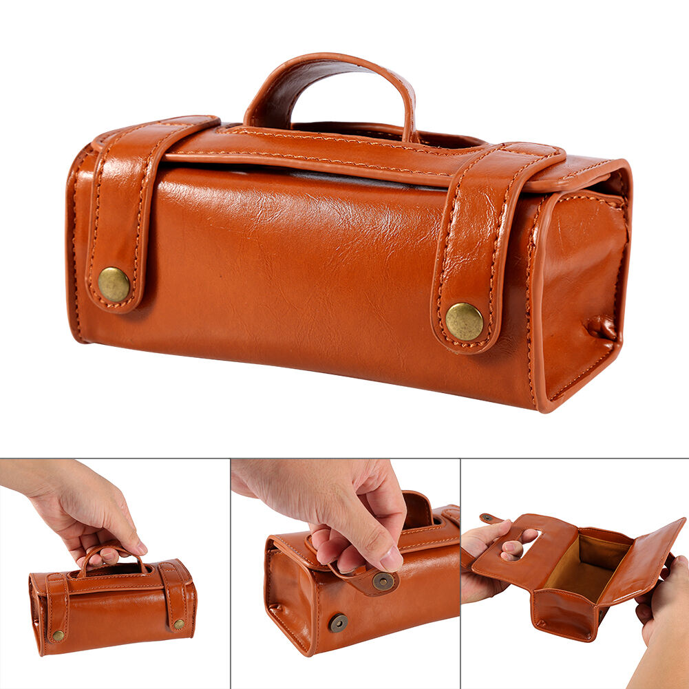 New Men&#39;s Brown Leather Travel Sport Pouch Case Shaving Brush Razor Toiletry Bag | eBay