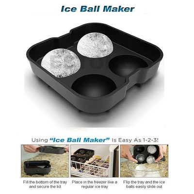 Silicon Whiskey Ice Cube Ball Maker Mold ...