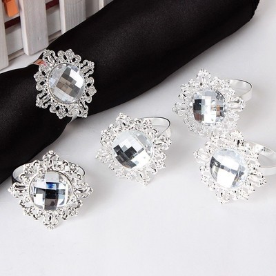 12pcs Diamond Napkin Ring Serviette Holder Wedding ...