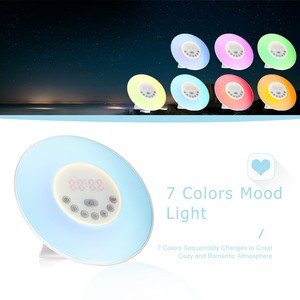 Wake-Up Sunrise Simulation Alarm Clock Night Light with Nature Sounds FM Radio