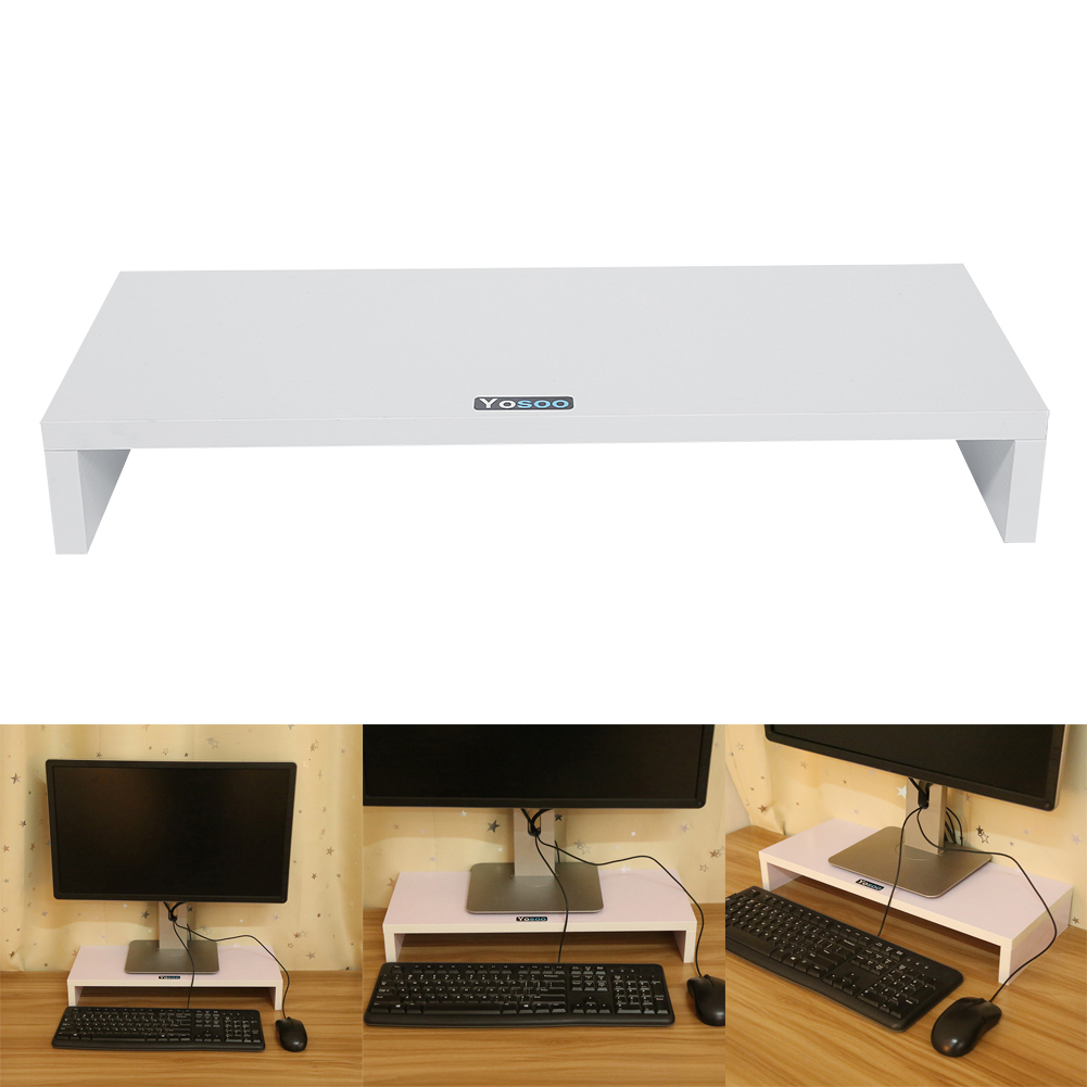 White Computer Monitor Riser 19.5 inch Monitor Laptop Stand Desktop
