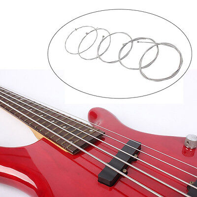 5Pcs String Bass Guitar Parts Silver Steel Plated Gauge Strings Sound Music