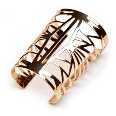 New-Gold-color-Golden-Alloy-Hollow-Out-Wide-Bangle-Cuff-Bracelet-Adjustable-Gift