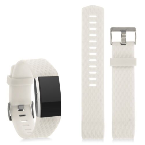 Color:Style 1 Silicone White:Various Luxe Band Replacement Wristband Watch Strap Bracelet For Fitbit Charge 2
