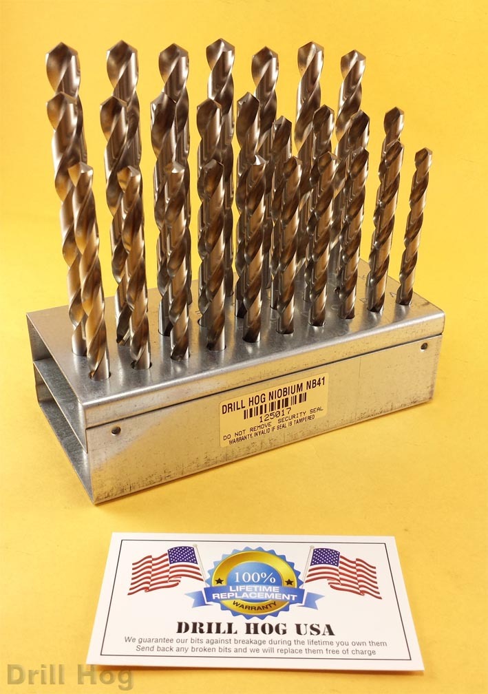 26 Pc Letter Drill Bit Set AZ Bits NIOBIUM Lifetime Warranty DrillHog