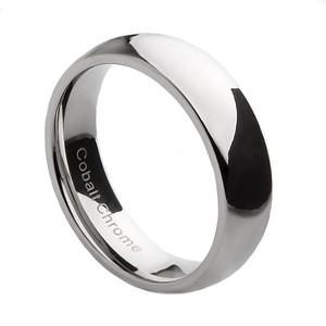 ... Chrome-Polished-Center-Band-6mm-Mens-Wedding-Ring-Sizes-7-13-Half-Size