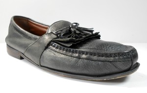 Johnston-Murphy-Negro-mocasines-de-cuero-de-lengueta-con-flecos-Borlas ...