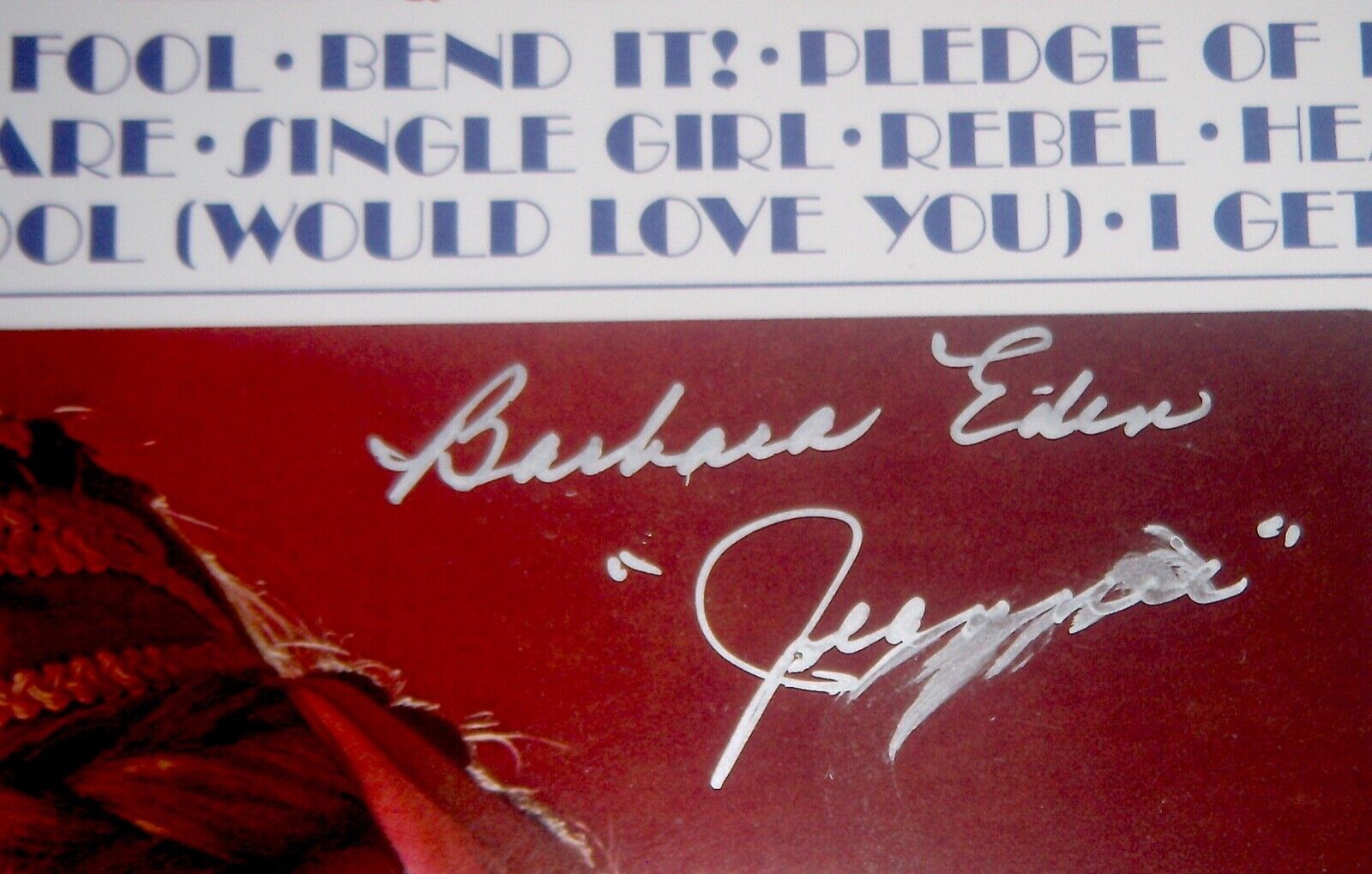 Miss Barbara Eden ***Pink Colored Vinyl LP - Autographed by Barbara Eden