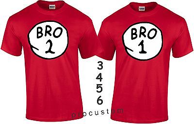 BRO 1 one and BRO Two 2  3 Brother from another mother matching T-Shirts S-4XL