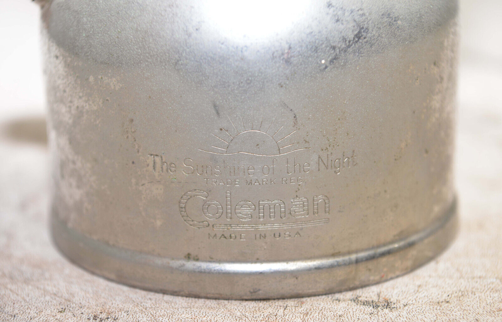 Coleman 1949 lantern 242C single mantel nickel shield & handle collectible light
