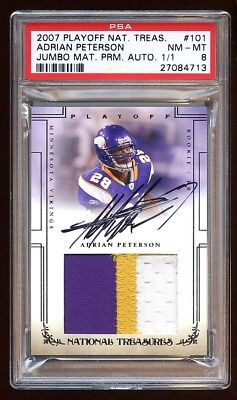 ADRIAN PETERSON 2007 NATIONAL TREASURES 1/1 RC AUTO RPA TRUE 1/1 AP BEST RC (Best Football Card Ever)