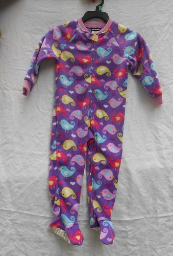 JOE-BOXER-3T-FLANNEL-PAJAMAS-PJS-NWT-GIRLS-PURPLE-WITH-BIRD-BLANKET-SLEEPER