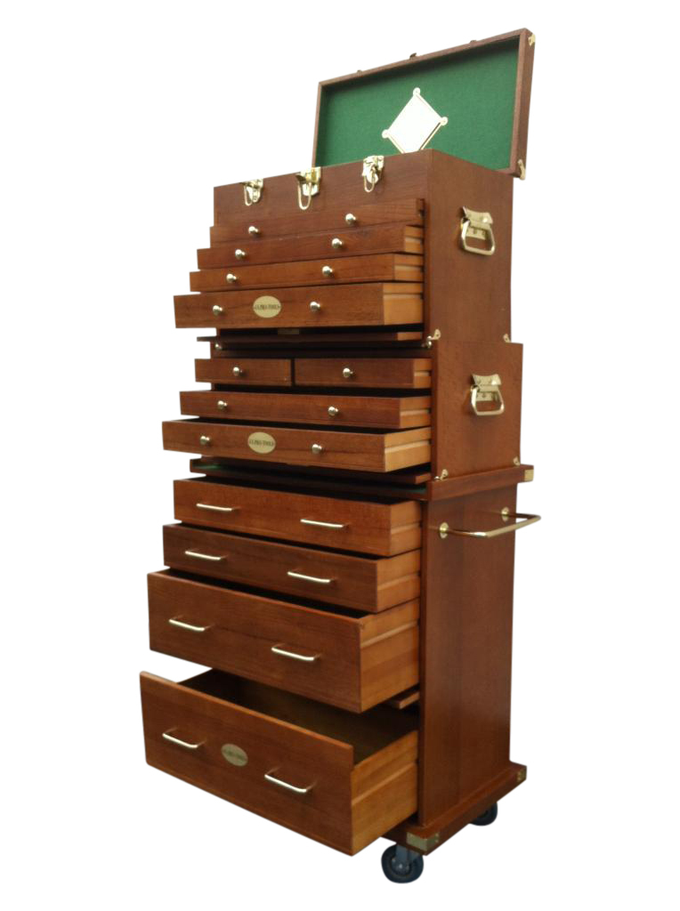 US Pro Tools Wooden Tool Box Chest Wood Cabinet Engineer | eBay