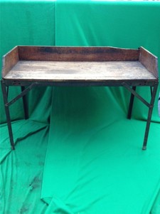 Details about VINTAGE WOODEN WOOD STEEL WORKBENCH WORK TABLE BENCH 57 