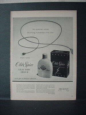 1955 Old Spice Electric After Shave get a better Shave Vintage Print Ad