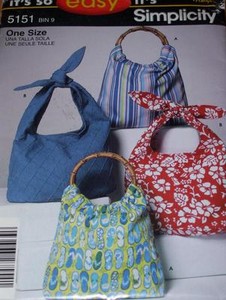 SIMPLICITY-5151-LADIES-HOBO-PURSE-BAG-SATCHEL-GROCERY-TOTE-PATTERN ...