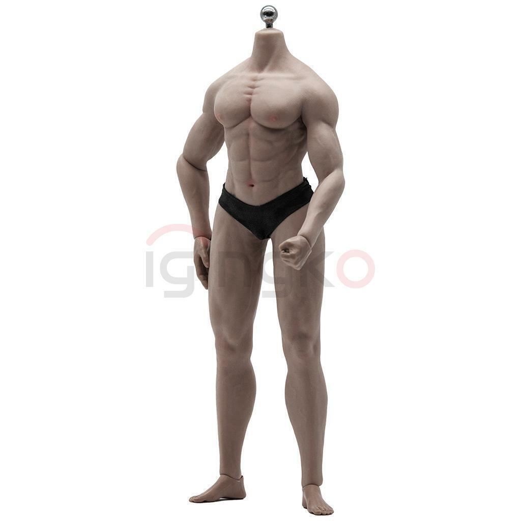 1/6 Male Action Figure Seamless Muscular Body for 12" Phicen/TBLeague Head Dark