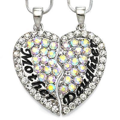 Mom Mother & Daughter Best Friend Mother's Day Gift Heart Pendant Necklace