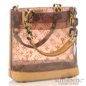 Details about Louis Vuitton Ambre Bucket Handbag Brown Clear Plastic ...