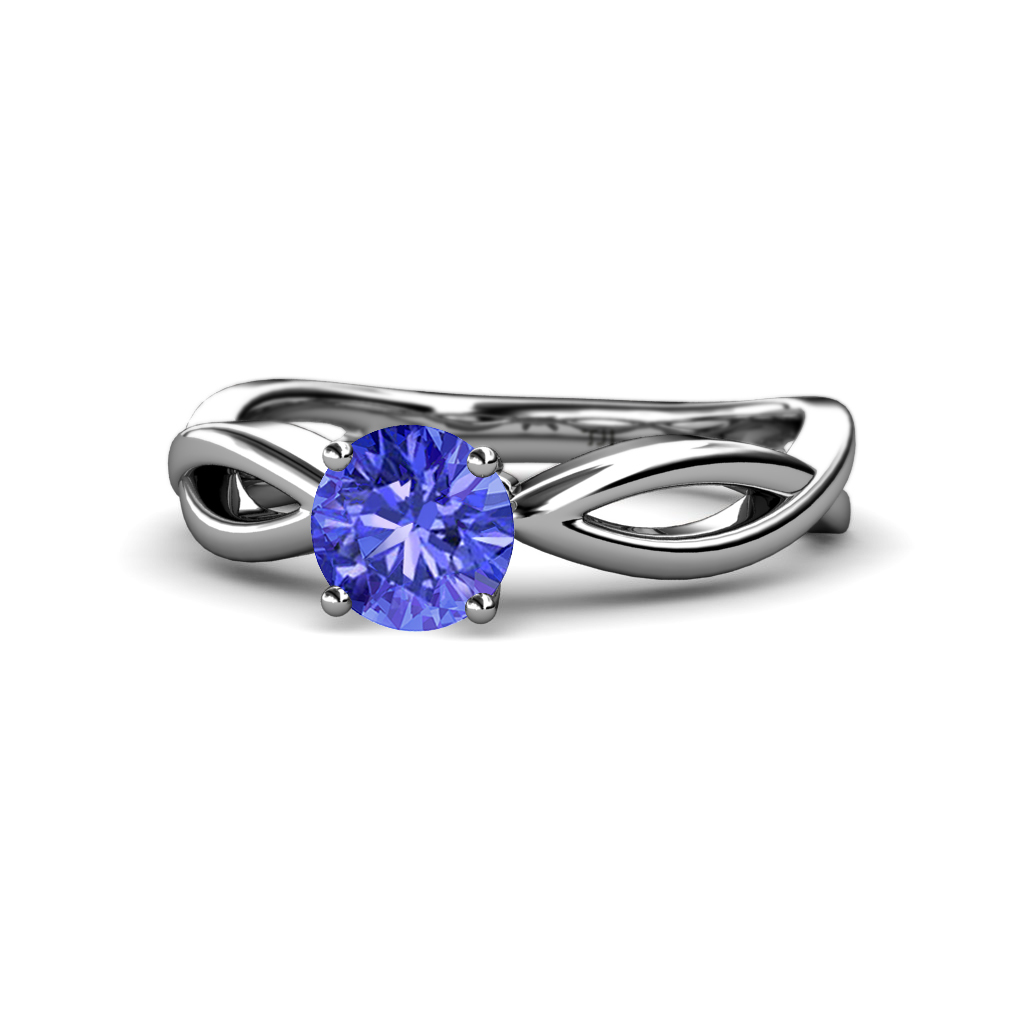 Pre-owned Trijewels Tanzanite Infinity Solitaire Engagement Ring 0.92 Carat 14k White Gold Jp:111345 In Purple