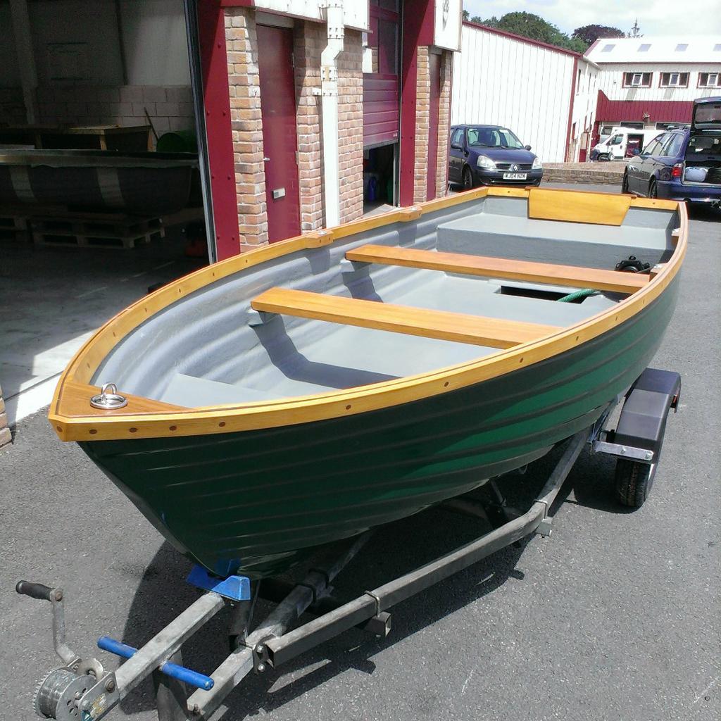 new - 12.6ft / 3.8m GRP Clinker rowing / fly fishing / angling boat 