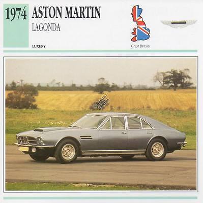 1974 ASTON MARTIN LAGONDA Classic Car Photograph / Information Maxi Card