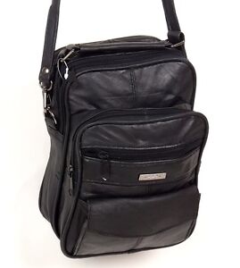 Mens Leather Manbag Shoulder Bag Gents Small Travel Organiser Document Holder UK | eBay