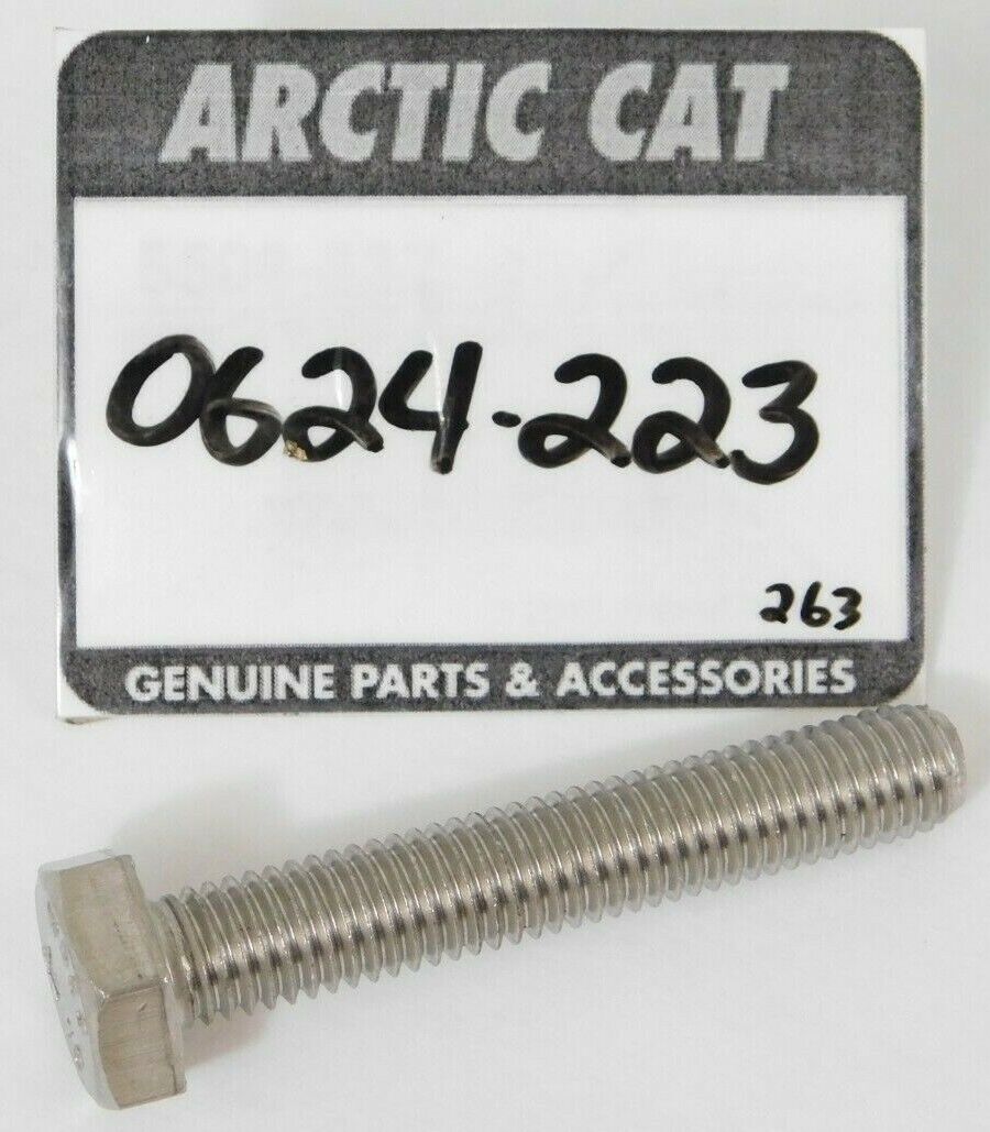 1 NOS Tigershark Arctic Cat Factory Stainless Steel Hex Bolt Part OEM 0624-223