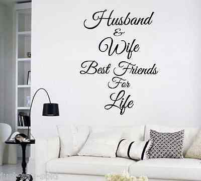 Husband And Wife Best Friends For Life - Vinyl Wall Decal - Select Color