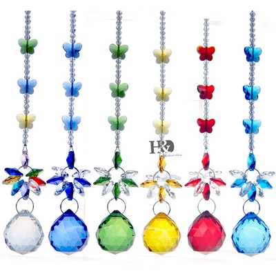 Rainbow Butterfly Crystal Suncatcher Chandelier Ball Prism ...