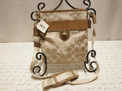 UPC 885135004198 product image for Coach Peyton Signature Leather Lt. Khaki Cross Body Swingpack Shoulder 43457 | upcitemdb.com