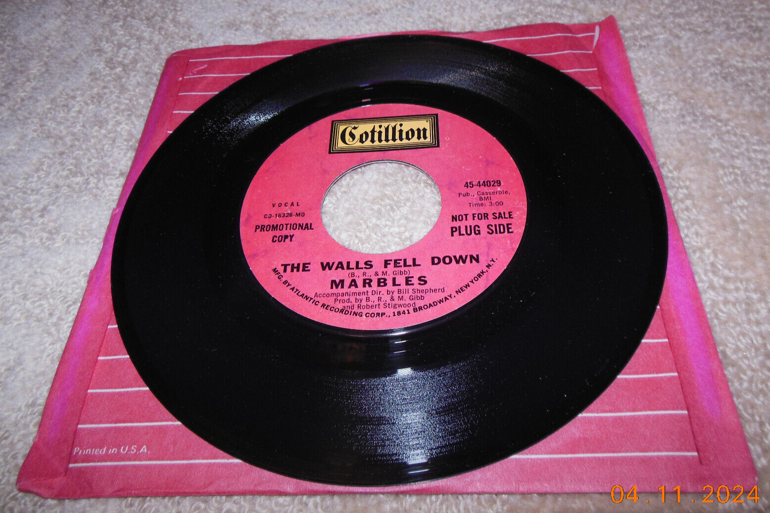 1969 Marbles 7" PROMO record RARE Bee Gees cover songs Barry Robin Maurice Gibb