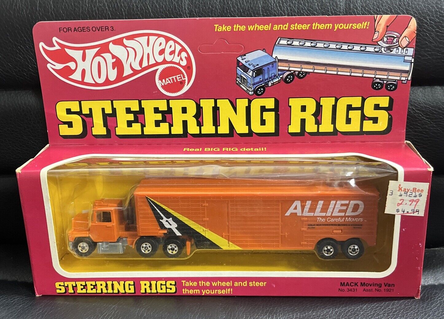 Hot Wheels Vintage Steering Rigs Allied Mack Moving Van Orange 1982