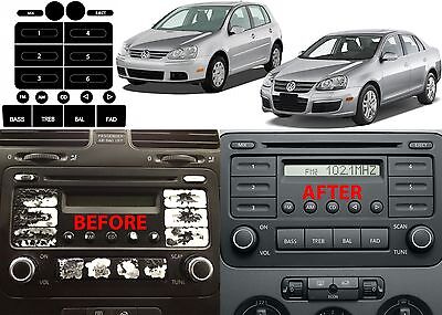 Radio Button Repair Stickers V2 2005-2009 Volkswagen Jetta Golf New Free Ship