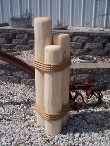 Nautical Piling Yard Art Wooden Outdoor Garden Decoration Cedar Lawn