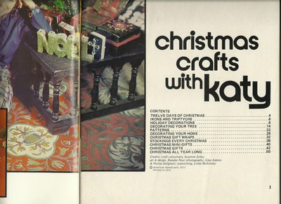 CHRISTMAS CRAFTS WITH KATY ~ 1971 ~ VINTAGE CHRISTMAS CRAFTS BOOKLET ~ NM A02