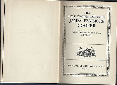 The best known works of james fenimore cooper hc/no dj book league (James Fenimore Cooper Best Known Works)