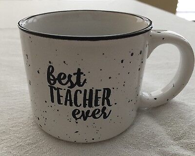 Best Teacher Ever Glass Coffee Mug 13 oz - Perfect Birthday, Appreciation,