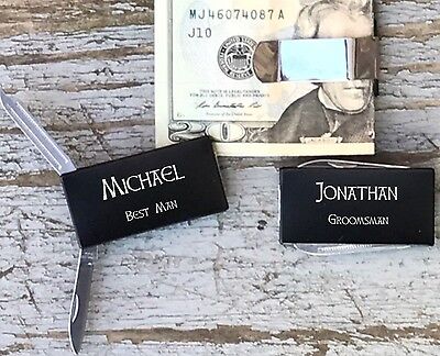 5 Each Personalized Engraved Money Clips Knife Groomsman Best Man Gifts
