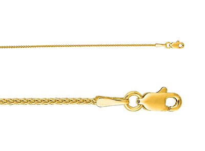Pre-owned Teachers Jewelry 14k Yellow Gold Round Wheat Chain 18" Necklace Shiny 1.3 Mm Lobster Claw Lock