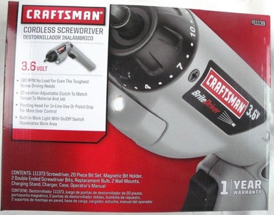 Craftsman Brite Driver -Cordless Screwdriver- *3.6 Volt* ...